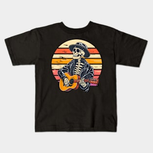 Skeleton Playing Guitar Kids T-Shirt